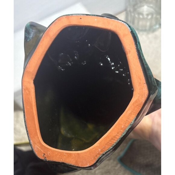 Blue Mountain Pottery Owl Ceramic Green Drip Glaze Vintage 10" Tall Canada Vtg - Picture 8 of 9